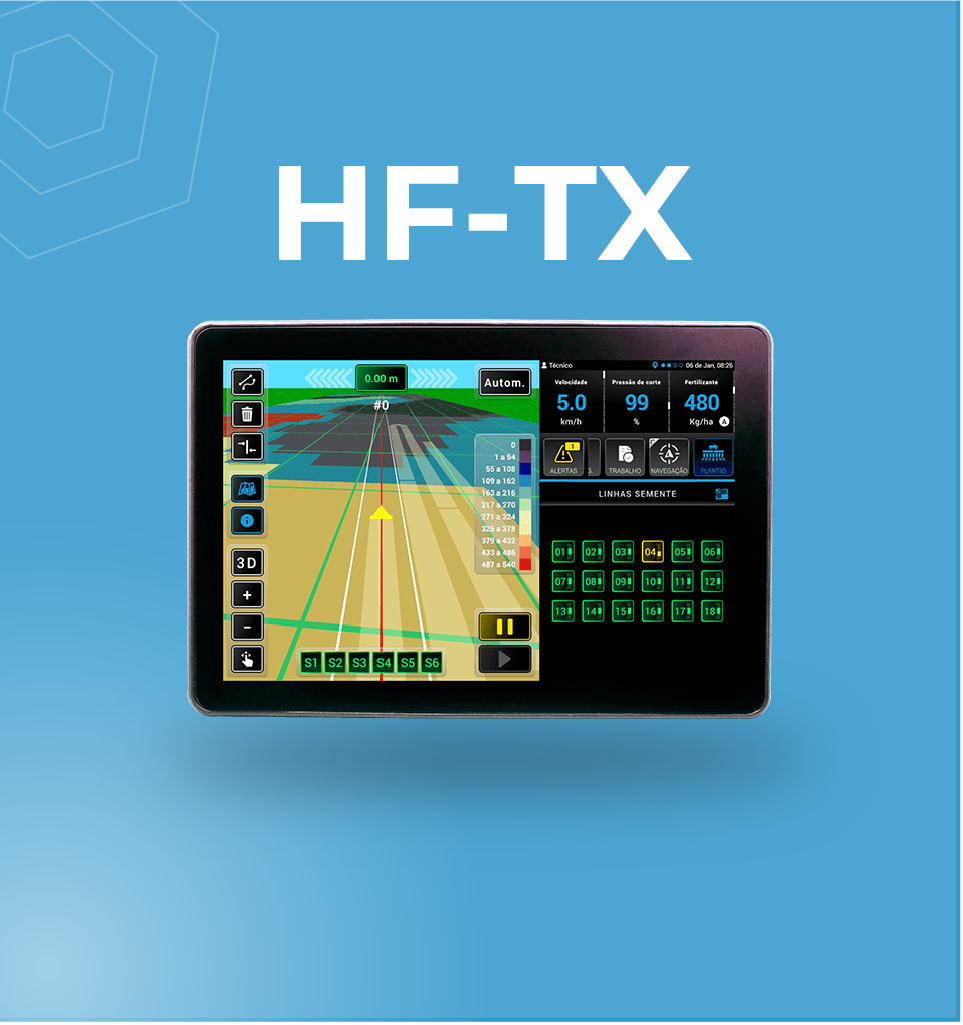 O mais completo da linha. Taxa variável. Desligamento linha a linha (automático e manual). Ajuste da pressão de corte. Tela Touch Screen 10,1”. Integração com sistemas de gestão. 👉 Tecnologia de ponta para máximo desempenho.
